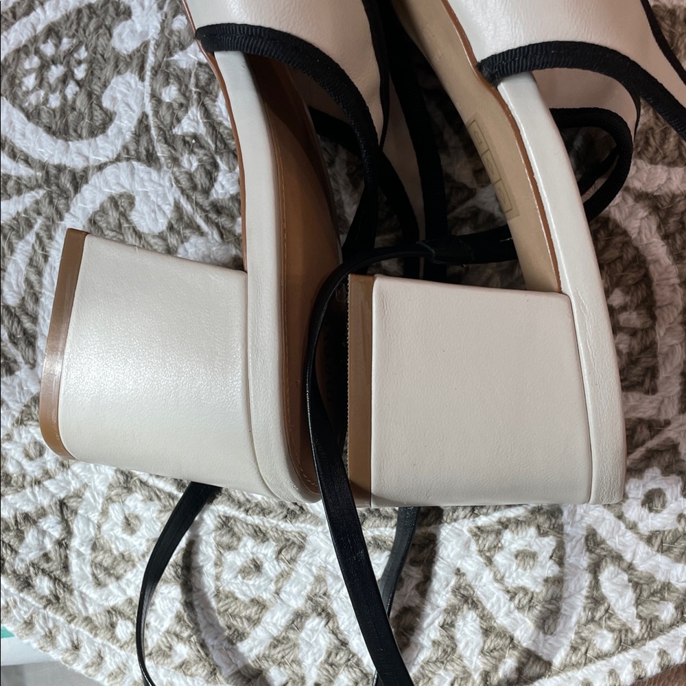 Anthropologie x Maeve Ballet Ankle Wrap Heels ivory - Picture 15 of 16